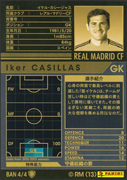 イケル・カシージャス | WCCF カードデータ詳細