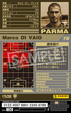 マルコ・ディ・ヴァイオ FOOTISTAカードデータ詳細