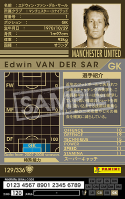 エドウィン・ファン・デル・サール | FOOTISTAカードデータ詳細