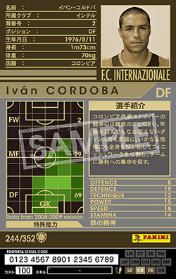 【美品】イヴァン・コルドバ/コロンビア代表/ホーム/2001年コパアメリカモデル 美品】コロンビア代表/イヴァン・コルドバ/ホーム/2001年コパ