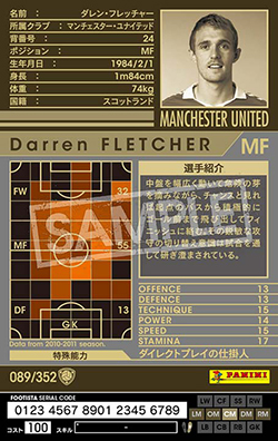 最終アッパーデックダレン・フレッチャーサインカード 最終アッパーデックダレン・フレッチャーサインカード