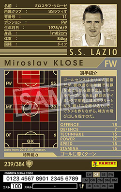 ミロスラフ・クローゼ | FOOTISTAカードデータ詳細