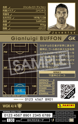 ジャンルイジ・ブッフォン | FOOTISTAカードデータ詳細