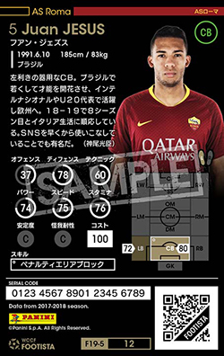 フアン・ジェズス | FOOTISTAカードデータ詳細