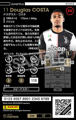 ドウグラス・コスタ | FOOTISTAカードデータ詳細