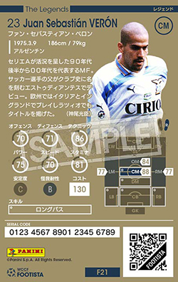 ファン・セバスティアン・ベロン | FOOTISTAカードデータ詳細